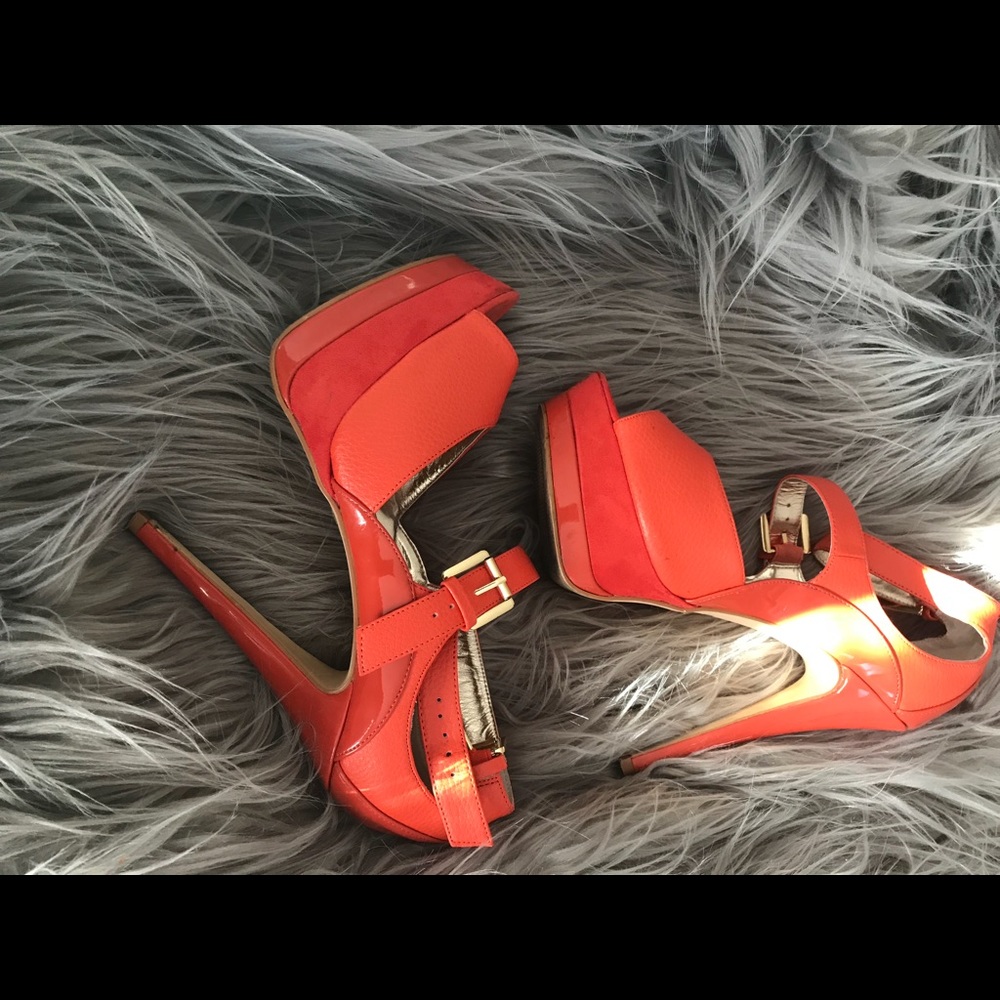 Orange Just Fab Heels